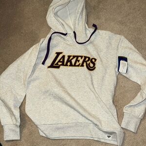 Fanatics Gray and Purple Lakers Hoodie
